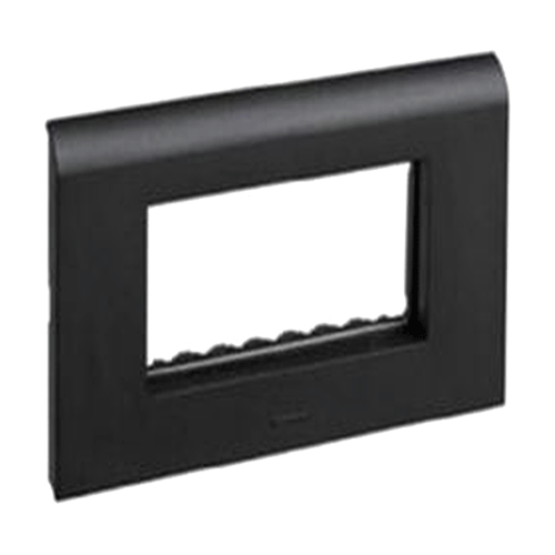 Legrand Myrius 8M Black 4x2 Plate With Frame, 6732 29